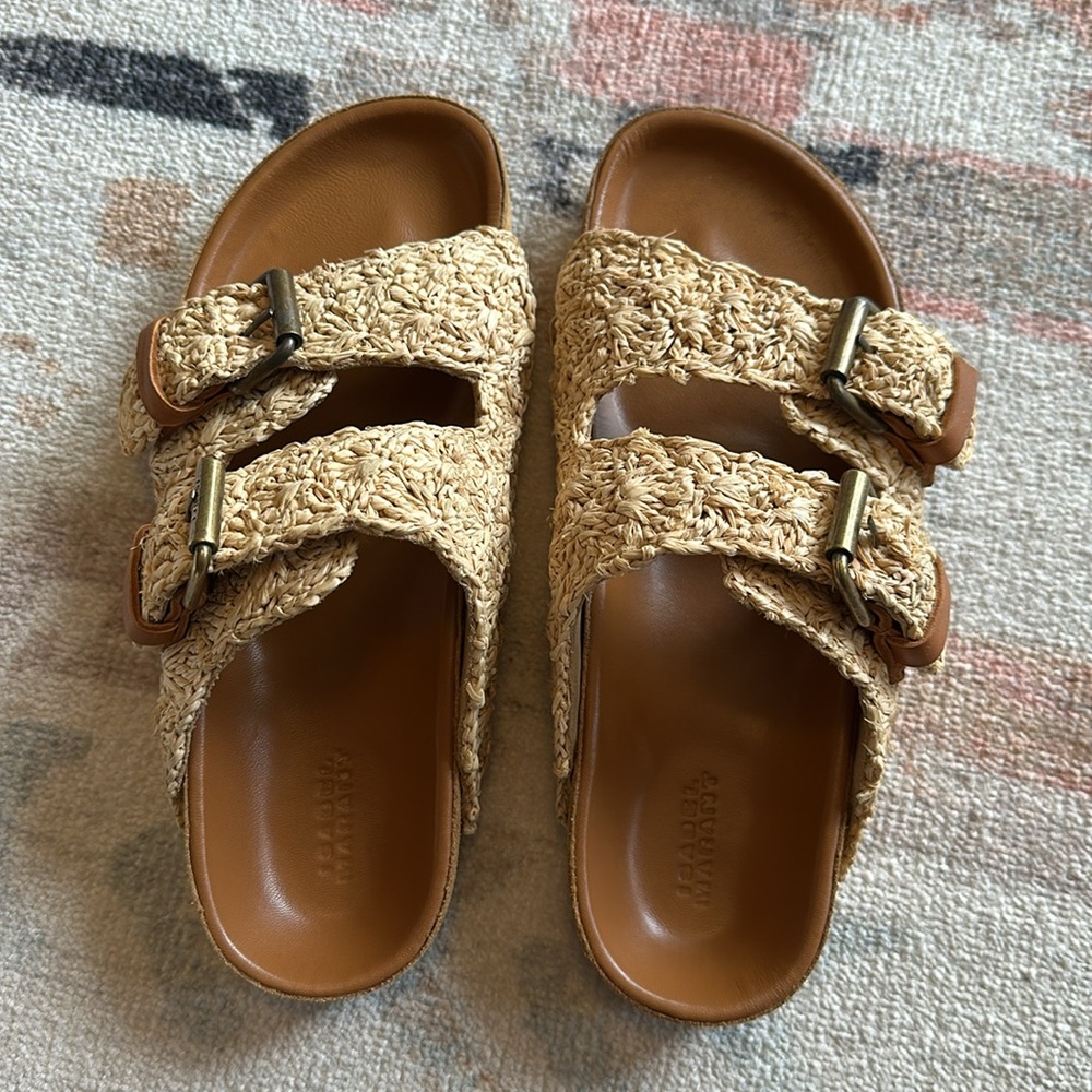 Isabel Marant Lennyo Woven Raffia Sandals *New in box - Picture 4 of 8